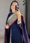 3NEW ARRIVAL VICHITRA SILK JACQUARD ZARI WEAVING WORK TOP WITH DUPATTA FESTIVE WEAR WHOLESALE PRICE ETHNIC GARMENT (13)