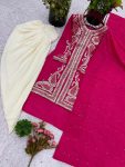 4DESIGNER CHINON SILK EMBROIDERY SEQUENCE WORK TOP DHOTI WITH DUPATTA FESTIVE WEAR WHOLESALE PRICE ETHNIC GARMENT (15)