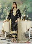DESIGNER JIMMY CHOO EMBROIDERY SEQUENCE WORK TOP PALAZZO WITH DUPATTA BLACK