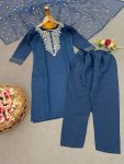6 FACNY ROMAN EMBROIDERY WITH CODING WORK TOP BOTTOM WITH DUPATTA FESTIVE WEAR WHOLESALE PRICE ETHNIC GARMENT (6)