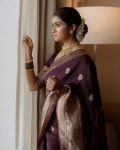 ATTRACTIVE BANARASI SOFT SILK GOLD ZARI WEAVING WORK SAREE WITH UNSTITCHED BLOUSE FESTIVAL WEAR WHOLESALE PRICE ETHNIC GARMENT (2)