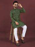 ATTRACTIVE BANGLORI SILK SEQUENCE EMBROIDERY WORK MEN’S KURTA PAYJAMA PARTY WEAR WHOLESALE PRICE ETHNIC GARMENT (14)