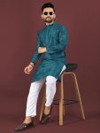 ATTRACTIVE BANGLORI SILK SEQUENCE EMBROIDERY WORK MEN’S KURTA PAYJAMA PARTY WEAR WHOLESALE PRICE ETHNIC GARMENT (2)