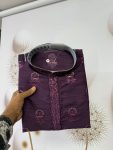 ATTRACTIVE BANGLORI SILK SEQUENCE EMBROIDERY WORK MEN’S KURTA PAYJAMA PARTY WEAR WHOLESALE PRICE ETHNIC GARMENT (6)