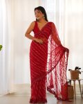 ATTRACTIVE BUTTERFLY NET EMBROIDERY WORK SAREE WITH UNSTITCHED BLOUSE PARTY WEAR WHOLESALE PRICE ETHNIC GARMENT (2)