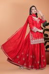 ATTRACTIVE CHINON EMBROIDERY CODING SEQUENCE WORK TOP PALAZZO WITH DUPATTA PARTY WEAR WHOLESALE PRICE ETHNIC GARMENT (6)