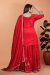 ATTRACTIVE CHINON EMBROIDERY CODING SEQUENCE WORK TOP PALAZZO WITH DUPATTA PARTY WEAR WHOLESALE PRICE ETHNIC GARMENT (6)