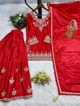 ATTRACTIVE CHINON EMBROIDERY CODING SEQUENCE WORK TOP PALAZZO WITH DUPATTA PARTY WEAR WHOLESALE PRICE ETHNIC GARMENT (6)