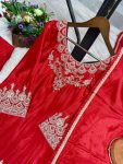 ATTRACTIVE CHINON EMBROIDERY CODING SEQUENCE WORK TOP PALAZZO WITH DUPATTA PARTY WEAR WHOLESALE PRICE ETHNIC GARMENT (6)