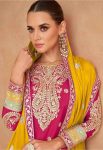 ATTRACTIVE CHINON EMBROIDERY SEQUENCE WORK TOP PALAZZO WITH DUPATTA PARTY WEAR WHOLESALE PRICE ETHNIC GARMENT (3)