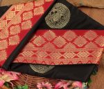 ATTRACTIVE LICHI SILK JACQUARD WEAVING WORK SAREE WITH UNSTITCHED BLOUSE PARTY WEAR WHOLESALE PRICE ETHNIC GARMENT (3)