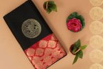 ATTRACTIVE LICHI SILK JACQUARD WEAVING WORK SAREE WITH UNSTITCHED BLOUSE PARTY WEAR WHOLESALE PRICE ETHNIC GARMENT (3)
