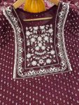 ATTRACTIVE RAYON EMBROIDERY FOIL PRINTED TOP BOTTOM WITH CHINON DUPATTA PARTY WEAR WHOLESALE PRICE ETHNIC GARMENT (4)