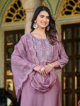 ATTRACTIVE ROMAN SILK EMBROIDERY SEQUENCE WORK TOP BOTTOM WITH DUPATTA PARTY WEAR WHOLESALE PRICE ETHNIC GARMENT (3)