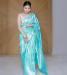 BOLLYWOOD SOFT LICHI SILK JACQUARD SAREE WITH UNSTITCHED BLOUSE PARTY WEAR WHOLESALE PRICE ETHNIC GARMENT (1)
