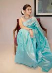 BOLLYWOOD SOFT LICHI SILK JACQUARD SAREE WITH UNSTITCHED BLOUSE PARTY WEAR WHOLESALE PRICE ETHNIC GARMENT (1)