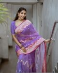 DESIGNER BANARASI SOFT SILK WEAVING WORK SAREE WITH UNSTITCHED BLOUSE FESTIVE WEAR WHOLESALE PRICE ETHNIC GARMENT (3)