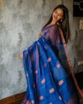 DESIGNER BANARASI SOFT SILKCOOPER WEAVING WORK SAREE WITH UNSTITCHED BLOUSE FESTIVE WEAR WHOLESALE PRICE ETHNIC GARMENT (4)
