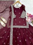 DESIGNER BLOOMING GEORGETTE EMBROIDERY SEQUENCE WORK TOP LEHENGA WITH DUPATTA WEDDING WEAR WHOLESALE PRICE ETHNIC GARMENT (5)