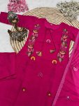 DESIGNER CHANDERI SILK EMBROIDERY WORK TOP BOTTOM WITH DUPATTA PARTY WEAR WHOLESALE PRICE ETHNIC GARMENT (3)