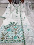 DESIGNER CHANDERI SILK MULTI THREAD EMBROIDERY WORK TOP PALAZZO WITH DUPATTA PARTY WEAR WHOLESALE PRICE ETHNIC GARMENT (3)