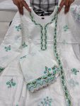 DESIGNER CHANDERI SILK MULTI THREAD EMBROIDERY WORK TOP PALAZZO WITH DUPATTA PARTY WEAR WHOLESALE PRICE ETHNIC GARMENT (3)