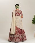 DESIGNER CHENT CREPE KALAMKARI PRINTED LEHENGA CHOLI WITH DUPATTA WEDDING WEAR WHOLESALE PRIC ETHNIC GARMENT (2)