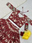 DESIGNER CHENT CREPE KALAMKARI PRINTED LEHENGA CHOLI WITH DUPATTA WEDDING WEAR WHOLESALE PRIC ETHNIC GARMENT (2)