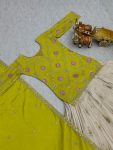 DESIGNER CHINON EMBROIDERY CODING SEQUENCE AND THREAD WORK TOP LEHENGA WITH DUPATTA PARTY WEAR WHOLESALE PRICE ETHNIC GARMENT (6)