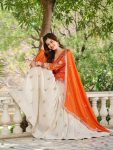 DESIGNER CHINON EMBROIDERY CODING SEQUENCE AND THREAD WORK TOP LEHENGA WITH DUPATTA PARTY WEAR WHOLESALE PRICE ETHNIC GARMENT (5)