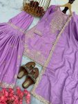 DESIGNER CHINON EMBROIDERY SEQUENCE WITH MOTI LATKAN WORK TOP SHARARA WITH DUPATTA FESTIVE WEAR WHOLESALE PRICE ETHNIC GARMENT (10)