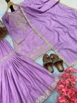 DESIGNER CHINON EMBROIDERY SEQUENCE WITH MOTI LATKAN WORK TOP SHARARA WITH DUPATTA FESTIVE WEAR WHOLESALE PRICE ETHNIC GARMENT (10)