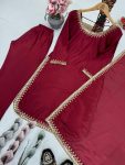 DESIGNER CHINON EMBROIDERY SEQUENCE WORK TOP BOTTOM WITH DUPATTA FESTIVE WEAR WHOLESALE PRICE ETHNIC GARMENT (3)