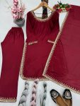 DESIGNER CHINON EMBROIDERY SEQUENCE WORK TOP BOTTOM WITH DUPATTA FESTIVE WEAR WHOLESALE PRICE ETHNIC GARMENT (3)
