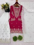 DESIGNER CHINON EMBROIDERY SEQUENCE WORK TOP SHARARA WITH DUPATTA FESTIVE WEAR WHOLESALE PRICE ETHNIC GARMENT (3)