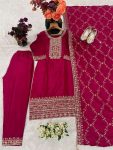 DESIGNER CHINON EMBROIDERY THREAD SEQUENCE WORK TOP BOTTOM WITH DUPATTA PARTY WEAR WHOLESALE PRICE ETHNIC GARMENT (4)
