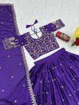 DESIGNER CHINON EMBROIDERY THREAD WORK LEHENGA CHOLI WITH DUPATTA WEDDING WEAR WHOLESALE PRICE ETHNIC GARMENT (4)