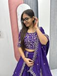 DESIGNER CHINON EMBROIDERY THREAD WORK LEHENGA CHOLI WITH DUPATTA WEDDING WEAR WHOLESALE PRICE ETHNIC GARMENT (4)