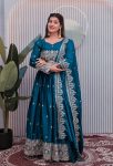 DESIGNER CHINON EMBROIDERY ZARI WITH SEQUENCE WORK LEHENGA CHOLI WITH DUPATTA WEDDING WEAR WHOLESALE PRICE ETHNIC GARMENT (3)