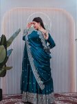 DESIGNER CHINON EMBROIDERY ZARI WITH SEQUENCE WORK LEHENGA CHOLI WITH DUPATTA WEDDING WEAR WHOLESALE PRICE ETHNIC GARMENT (3)
