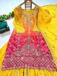 DESIGNER CHINON PRINTED SEQUENCE EMBROIDERY WORK TOP PALAZZO WITH DUPATTA PARTY WEAR WHOLESALE PRICE ETHNIC GARMENT (12)