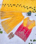 DESIGNER CHINON PRINTED SEQUENCE EMBROIDERY WORK TOP PALAZZO WITH DUPATTA PARTY WEAR WHOLESALE PRICE ETHNIC GARMENT (12)