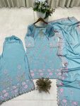 DESIGNER CHINON SEQUENCE EMBROIDERY WORK TOP PALAZZO WITH DUPATTA FESTIVE WEAR WHOLESALE PRICE ETHNIC GARMENT (2)
