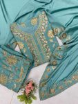 DESIGNER CHINON SEQUENCE EMBROIDERY WORK TOP PALAZZO WITH DUPATTA FESTIVE WEAR WHOLESALE PRICE ETHNIC GARMENT (4)