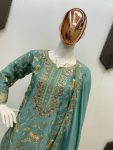 DESIGNER CHINON SEQUENCE EMBROIDERY WORK TOP PALAZZO WITH DUPATTA FESTIVE WEAR WHOLESALE PRICE ETHNIC GARMENT (4)
