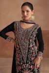 DESIGNER CHINON SEQUENCE EMBROIDERY WORK TOP PALAZZO WITH DUPATTA PARTY WEAR WHOLESALE PRICE ETHNIC GARMENT (3)