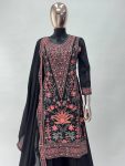 DESIGNER CHINON SEQUENCE EMBROIDERY WORK TOP PALAZZO WITH DUPATTA PARTY WEAR WHOLESALE PRICE ETHNIC GARMENT (3)