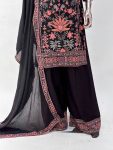 DESIGNER CHINON SEQUENCE EMBROIDERY WORK TOP PALAZZO WITH DUPATTA PARTY WEAR WHOLESALE PRICE ETHNIC GARMENT (3)