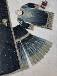 DESIGNER CHINON SILK CODING EMBROIDERY MOTI WORK TOP SHARARA WITH DUPATTA FESTIVE WEAR WHOLESALE PRICE ETHNIC GARMENT (2)