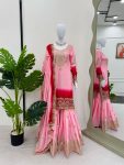 DESIGNER CHINON SILK CODING EMBROIDERY MOTI WORK TOP SHARARA WITH DUPATTA FESTIVE WEAR WHOLESALE PRICE ETHNIC GARMENT (15)